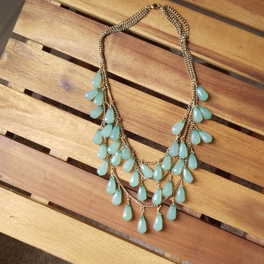 Emerald jewel waterfall necklace